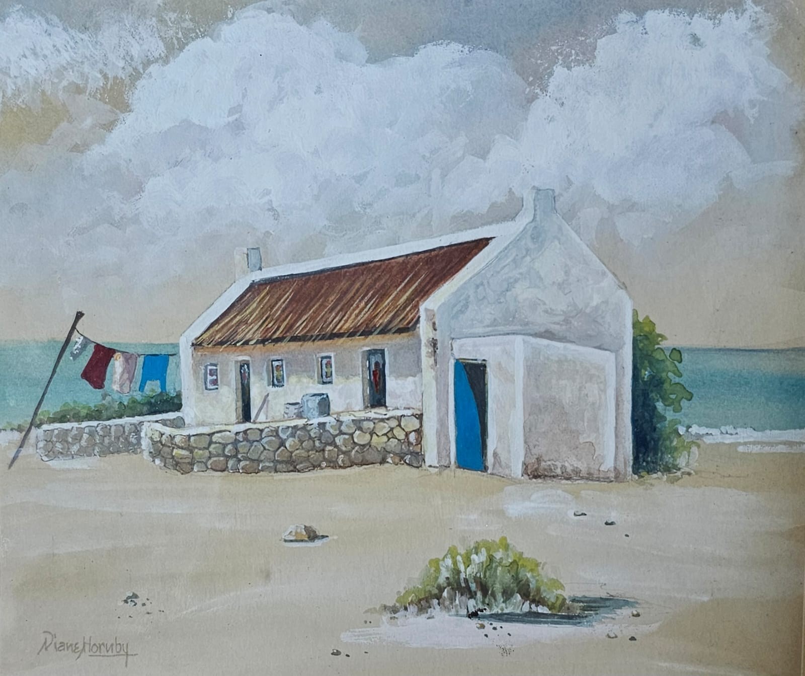 Whitewashed fishermen's cottages near the shore