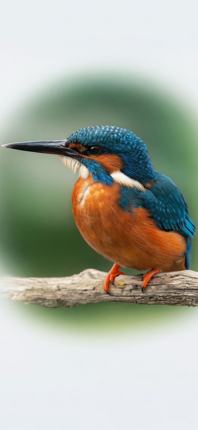 Kingfisher coloured pencil painting