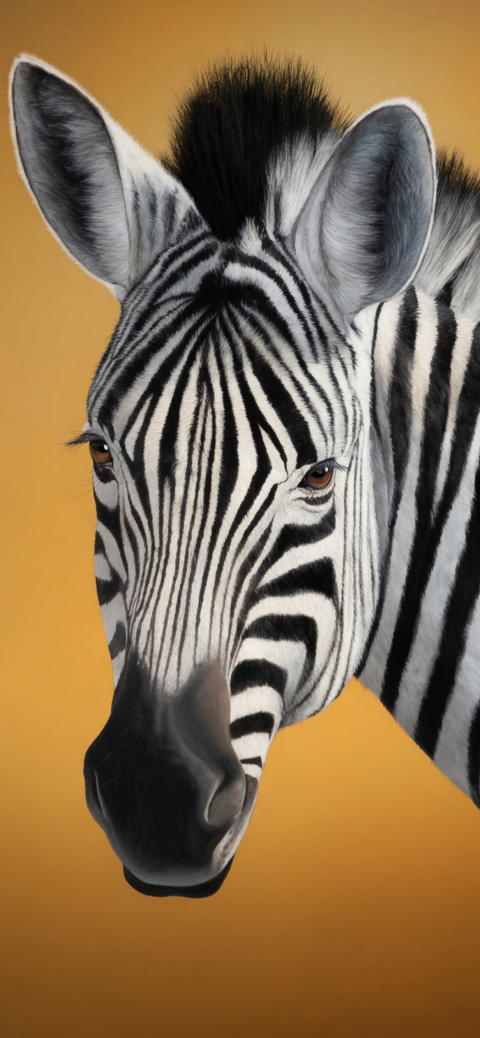 Zebra portrait in pastel